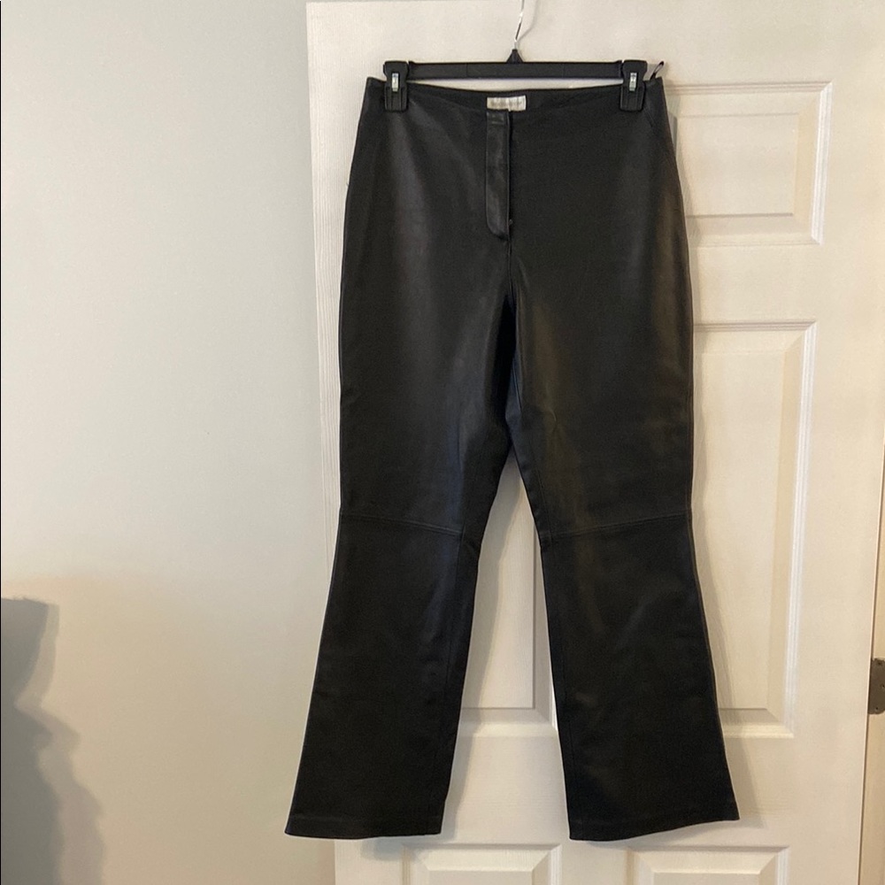 Worthington Black Leather Pants size 10 BNWOT inseam 31” waist 30”